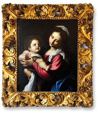 Madonna mit Kind, Lodovico da Cigoli Cardi (1559 - 1613), Maler und Architekt, Italien, etwa 1610. Alte Rahmung. Rückseitig alte Auktionsnummer (Christies, London 1970'er Jahre)