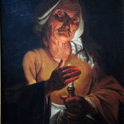 Alte Frau mit Kerze, Utrechter Maler des 17Jh.